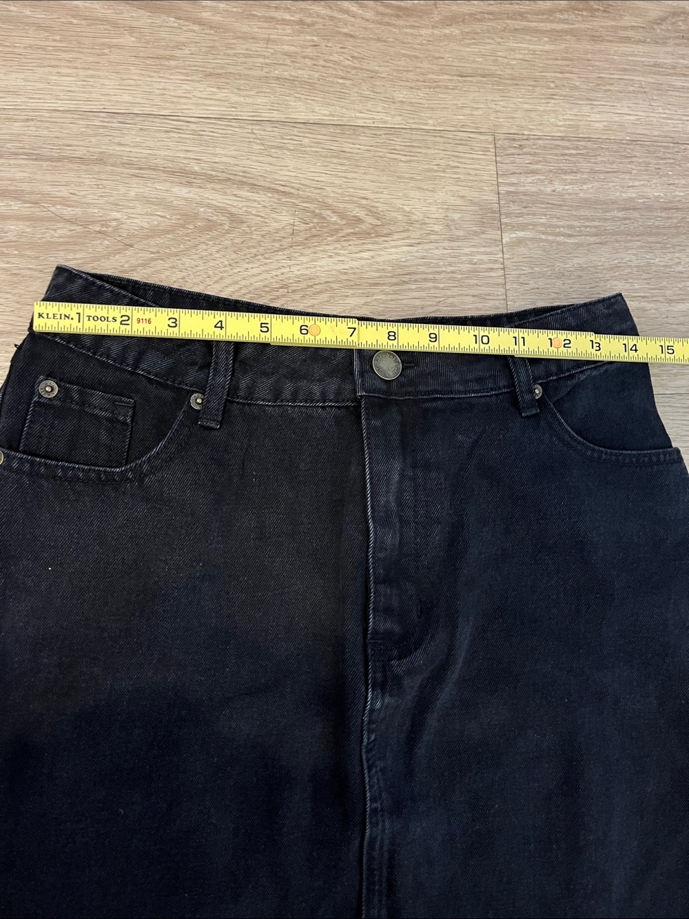 Nasty Gal Black Maxi Denim Skirt with Front Slit - Picture 12 of 15